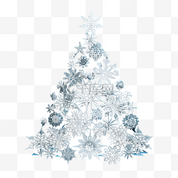 创意折纸纸艺图片_蓝色的白皮书雪花制成的圣诞树