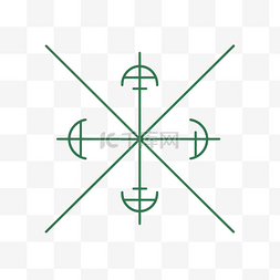 六个六图片_有六个箭头的十字架的插图 向量