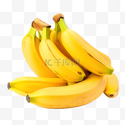 背景中隔离的一束成熟的黄色香蕉