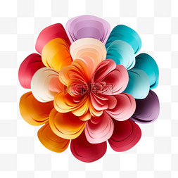 造型折纸花朵元素立体免抠图案