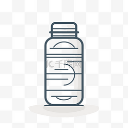 塑料瓶图标的轮廓图 向量