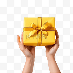 礼盒礼盒k图片_圣诞节时用黄色特写手送礼盒