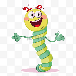 摆动剪贴画一个绿色蠕虫的性格有