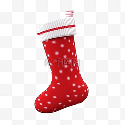 圣诞蓝色袜子图片_圣诞袜3D模型