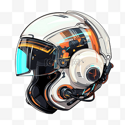 赛博朋克面具图片_卡通风格的赛博朋克宇航员头盔与
