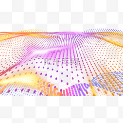 科技抽象曲线图片_大数据波纹光效横图
