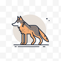 一个抽象的动物图标，显示狼的立