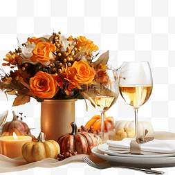 秋季感恩节餐桌布置与节日装饰