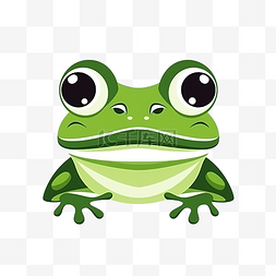 青蛙脸图片_简约风格的青蛙脸插画