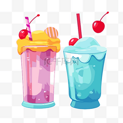 冰饮料图片_icee剪贴画两套矢量冰饮料和樱桃