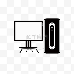 电视剪贴图片_桌面电脑个人电脑黑白