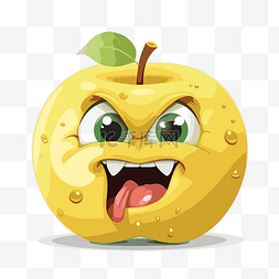 愤怒动画表情图片_黃色蘋果 向量