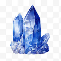 水晶方钠石的水彩插图
