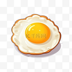 鸡蛋图片_煎鸡蛋卡通平面插画