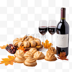 一排酒瓶图片_感恩节快乐，松饼日历和葡萄酒设