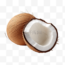 无子西瓜图片_无背景的成熟椰子照片