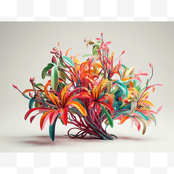 3d打印设计图片_植物的彩色 3D 打印设计