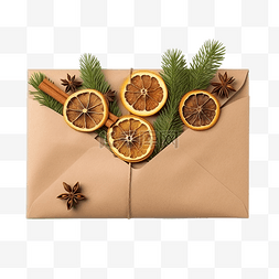 清卡图片_带有冷杉装饰的圣诞信封