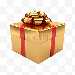3d 礼品盒金红色圣诞节日礼品包装