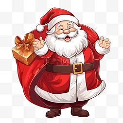 快乐的圣诞老人角色，带着大包卡