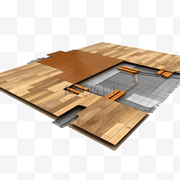 木工施工图片_木地板安装固定镶木地板在地板上