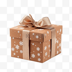 用工艺纸和雪装饰的圣诞礼盒