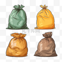 污染垃圾袋图片_带不同垃圾的一次性袋隔离垃圾袋