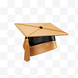 毕业帽 3d 渲染图