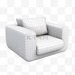 由 3D 程序创建的沙发椅