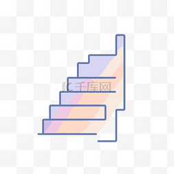 梯度楼梯直至建筑结构图标矢量图