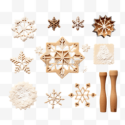 烘模具图片_圣诞烘焙饼干雪花形状