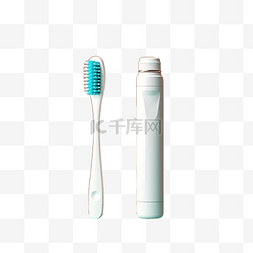 牙科简约图片_简约风格的牙刷和牙膏插图
