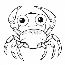 白色螃蟹卡通图片_卡通螃蟹着色页