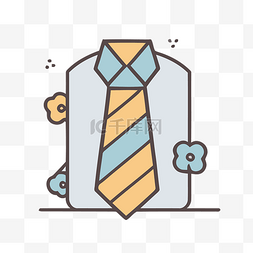 线条现代线条图标线条风格领带 