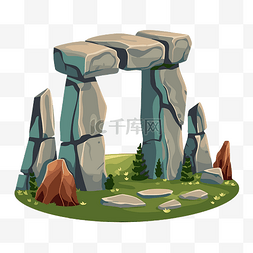 巨石阵剪贴画巨石阵岩石结构在山