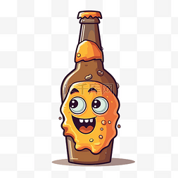 快乐的剪贴画图片_啤酒瓶剪贴画啤酒瓶卡通与快乐的