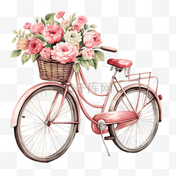 复古自行车与鲜花