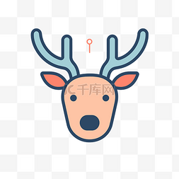 彩色的鹿头图片_鹿的头是一个锯齿形图标 向量
