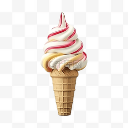 冰淇淋 3D 插图渲染