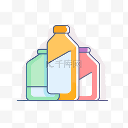 胶水瓶图片_几瓶果汁的图标 向量