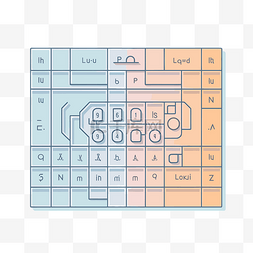 样式多图标图片_具有多个组合键的键盘的示意性布