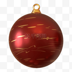 立体装饰球图片_圣诞节装饰球3d红色立体