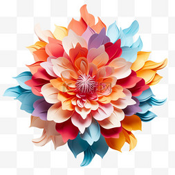 ai艺术折纸花朵元素立体免抠图案