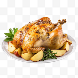 食物圣诞图片_苹果酿整只烤鸡