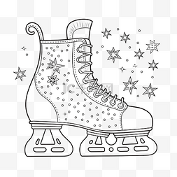 溜冰鞋矢量图图片_儿童点对点圣诞拼图