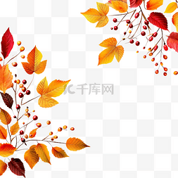 感恩节快乐，秋天的天然叶子闪闪