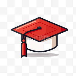 毕业设计元素图片_学术毕业帽帽子矢量插图用于评分