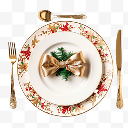 餐饮叉子图片_圣诞餐盘