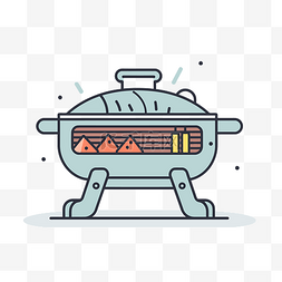 烧烤免费矢量素材图片_上面有食物的烤架的插图 向量