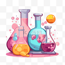 几形状图片_化学剪贴画各种形状烧瓶和彩球卡